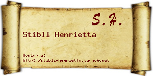 Stibli Henrietta névjegykártya