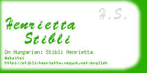 henrietta stibli business card